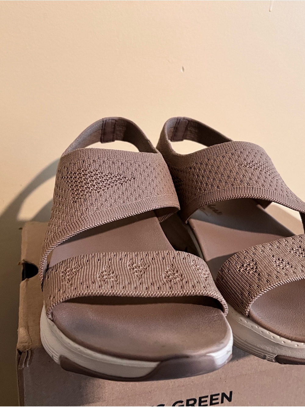Skechers Women's Stretch Knit Taupe Sandals